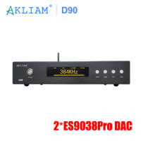 AkLIAM D90 Dual ES9038Pro Bluetooth DAC HIFI Audio PCM384KHz DSD512 LDAC Balanced Decoder