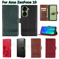 For чехол на ASUS Zenfone 10 AI2302 Case Original Leather Capas Wallet Card Holder Phone Cover For ASUS Zenfone 9 10 5.9" Fundas