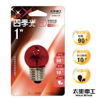 【太星電工】四季光LED球型紅泡 E27/1W/紅光 　　　ANB531R.