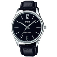 CASIO 卡西歐 指針男錶 皮革錶帶 防水(MTP-V005L-1B)