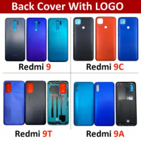 5PCS Lots New Back Rear Cover For Xiaomi Redmi 9 9A 9T 9C Redmi9A Redmi9C Redmi9T Battery Door Housing Battery Back Cover Hongmi
