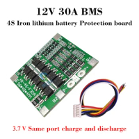 4S 12V 30A Lifepo4 battery Balance BMS 3.2v/3.7v Same port charge and discharge PCM for 12.8V 4S 10Ah 20Ah Lithium battery pack