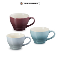 【Le Creuset】瓷器卡布奇諾杯400ml(無花果/海洋之花/迷霧灰 3色選1)