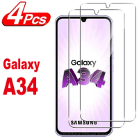 2/4Pcs Screen Protector Glass For Samsung Galaxy A34 Tempered Glass