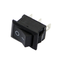 Công tắc thuyền, Thiết bị đầu cuối Snap-in, Bật tắt, Rocker đen, 3 chân, AC, 6A / 250V, 10A / 125V
