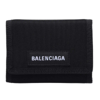 【Balenciaga 巴黎世家】經典Explorer系列品牌字母LOGO尼龍三摺短夾(黑507481-9TYY5-1000)