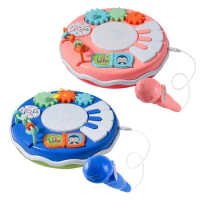 Kids Electric Drum Toy Kids Drum Set Montessori Toys Clapping Drum Microphone Toy Musical Instrument For Baby Birthday Gifts