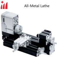 ZR Mini Micro Mechanical Metal Lathe Machine Tools with Base for Carpentry in Wood, Soft Metal, Plexiglass, Plastic, etc