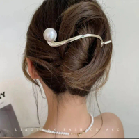 TUSUK KONDE PEARL WANITA KOREA MESSY HAIR ELEGANT SANGGUL