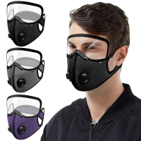 活力揚邑 防護面罩眼罩氣閥透氣網可換濾片水洗防疫運動機車立體口罩