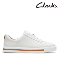Clarks 女鞋 Un Maui Lace 板鞋風全皮面綁帶休閒小白鞋(CLF40168C)