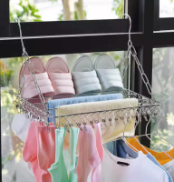 Hanger Gantungan Baju Teras Balkon Bahan Besi Stainless Steel Dengan Jepitan Minimalis