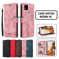 SUNCASE Redmi 9C Xiaomi cover hp model dompet multi fungsi flip case wallet leather SUNCASE PINK