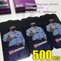 500pcs ESD Tempered Glass Anti-blue Light Screen Protector Film Cover For iPhone 15 Pro Max 14 Plus 13 Mini 12 11 XS XR X 8 SE