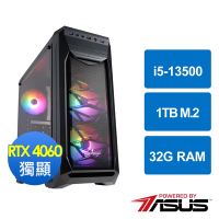 華碩B760平台[幽影俠士]i5-13500/32G/RTX 4060/1TB_M2