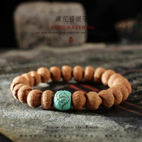 Lotus Bodhi Single-Wrap Bracelet Bracelet Prayer Beads for Men Hand Toy Women's Turquoise Beeswax Lucky Beads