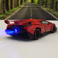 藍寶堅尼模型車 1:24 模型車 噴霧 Lamborghini Voneno 毒遙控車 跑車模型 合金車 聲光迴力車模型汽車