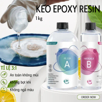 Keo epoxy resin. Keo epoxy resin trong suốt tỉ lệ 3:1 làm đồ handmade, đổ khối làm đồ thủ công.