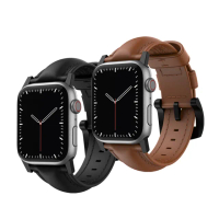 【VOYAGE】Apple Watch 42/44/45/49mm專用-義大利經典植鞣牛皮錶帶(Apple Watch1-8代&amp;SE&amp;Ultra 全系列適用)