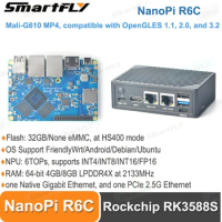 Smartfly NanoPi R6C Router Rockchip RK3588S Dual 2.5G Ethernet 4GB/8GB RAM 32GB eMMC OS Support Android TV/Ubuntu/FriendlyWrt