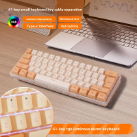 Bàn Phím Có Dây 61 Phím, K401, Đèn RGB khối màu, Ưa Nhìn, Thích Hợp Cho Bé Gái, Cảm Giác Cơ Học, Dây