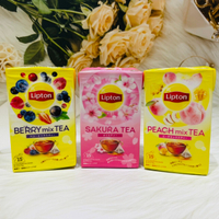 日本 Lipton 立頓 三角茶包  15入/盒 莓果風味水果茶 櫻花風味 白桃風味水果茶 多款供選