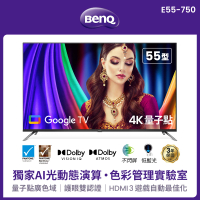 BenQ 55型量子點護眼Google TV 4K QLED連網大型液晶顯示器(E55-750)