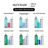 SKINMADE 3PCS Basic Skincare Set Sunscreen SPF50 Q10 Serum Cleansing Oil Moisturiser Centella Salicy