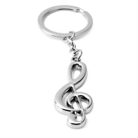 包郵音樂符號鑰匙扣時尚音符鑰匙圈鑰匙鏈實用可愛音樂禮品掛飾