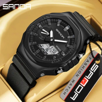 SANDA 2023 Luxury Men's Watches 50M Waterproof Sport Quartz Watch for Man Casual Wristwatch G Style Shock Relogio Masculino 3167