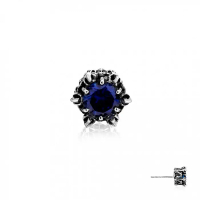 Crown Of Aphrodite Earring Stud - Royal Blue (Silver - Royal Blue - 8mm)/Price per piece