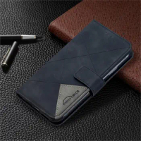 Rhombus lines Leather Wallet Case For VIVO V21 V21E Y11 Y12 Y15 2020 Y17 Y20 Y51 Y51A Y51S 4G 5G Luxury Flip Cover Coque