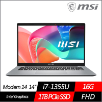 MSI微星 Modern 14 F13MG-200TW 14吋商務筆電 (i7-1355U/16G/1TB PCIe SSD/Win11/特仕版)
