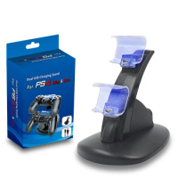 USB PS4 Charging Stand Station Cradle Controller Charger Dock LED Dual for Sony Playstation 4 PS4 / PS4 Pro /PS4 Slim Controller