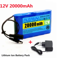 18650 Battery 12V 20000mah Rechargeable Lithium Batterie Pack Capacity DC 12.6V 20Ah CCTV Cam Monitor with Charger