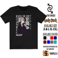 Spesial KAOS ANIME SOUL EATER - DEATH THE KID DESU ZA KIDDO KAOS KARAKTER ANIME JEPANG SABLON DEPAN 