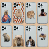 Capybara Cute animal Phone Case For Samsung A53 A50 A12 A52 A52S A51 A72 A71 A73 A81 A32 A22 A20 A30 A21S 4G 5G Transparent Capa