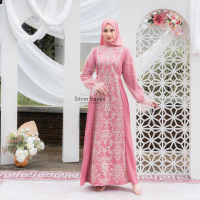SILVER BONES Alina Raya Dress Dusty Rose Simple Elegan x Saoirse's / Baju Pesta / Gamis Modern