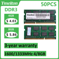 memoriam ddr3 Ymeiton DDR3 50PCS Memory Note 1333MHz 1600MHz 4GB 8GB SO-DIMM RAM 240Pin 1.5v laptop Memory Wholesales