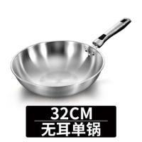 Chinese Stainless Steel Pan Wok Induction Cooker Non Stick Pan Wok Gas Cooker Large with Lid Wok Antiadherente Cookware