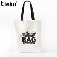 Funny Tote Bag with Nothing in This Bag Belongs to Me Text Canvas Bag for Shopping Travel Humor Gift