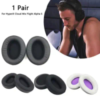 1Pair Leather Earmuff Ear Cover Earcups Noise-Cancelling Replacement Earpads Cushion for HyperX Cloud Mix Flight Alpha S