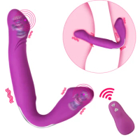 IKOKY Strapless Strapon Dildo Vibrator Sex Toys for Woman Clitoris Stimulator Lesbian Strap on Double Penetration Dildo