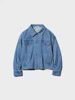 UNIQLO Jaket Rileks Jersey Relax Jacket Denim wanita BLUE S