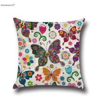 1PC Homing Butterfly Printed Cushion Cover Pattern Decorative Pillow Case Linen Square Throw Pillow Cover Home Textile OU 010