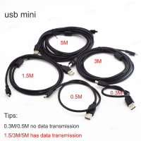 สาย USB 2.0 A ตัวผู้กับมินิ 5P, ความยาว 0.3 ม. และ 5 ม., การเชื่อมต่อพอร์ต T, สายชาร์จและข้อมูล USB,