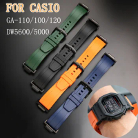 TP Fluorine Rubber Watchband with Adapters Connector 16mm for Casio for G-SHOCK GA-110 GA-100 DW-5600 6900 GA-2100 watch strap