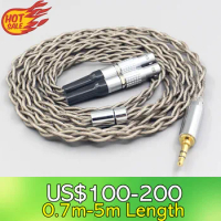 99% Pure Silver + Graphene Silver Plated Shield Earphone Cable For Focal Utopia Fidelity Circumaural Headphone LN007951