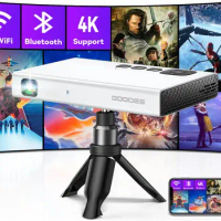 Mini Projector 4K, GooDee 1080P Support Pocket DLP Projector with WiFi and Bluetooth