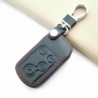100% Leather Car Remote Case Key Cover for Honda Spada StepWgn RG1 Freed Spike Ge6 Fit Jazz Shuttle GP2 4 Buttons Keyless Shell